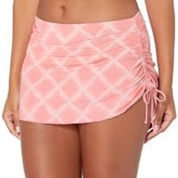 Carve Designs Standard Hoku Swim Skirt Cinch Shorts M Pink White Beach Resort - Picture 1 of 6